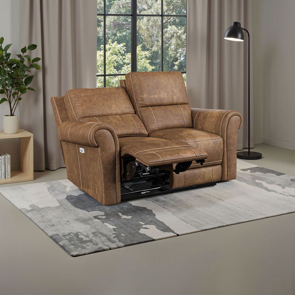 Colorado 2 Seater Electric Recliner in Ranch Brown Fabric 14