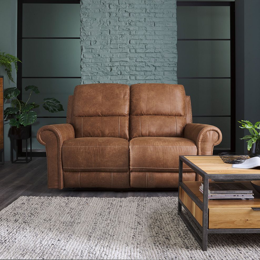 Colorado 2 Seater Sofa in Ranch Brown Fabric 1