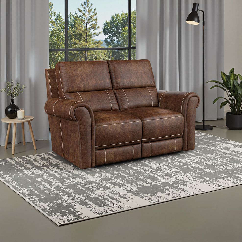 Colorado 2 Seater Sofa in Ranch Dark Brown Fabric 1