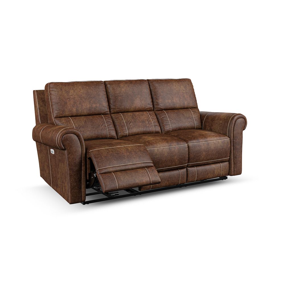 Colorado 3 Seater Electric Recliner in Ranch Dark Brown Fabric 2
