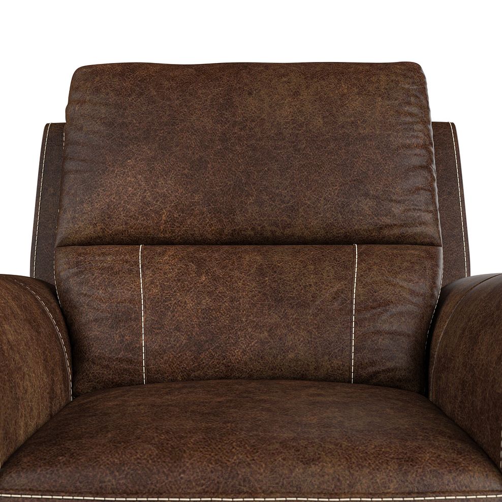 Colorado Electric Recliner Armchair in Ranch Dark Brown Fabric 8