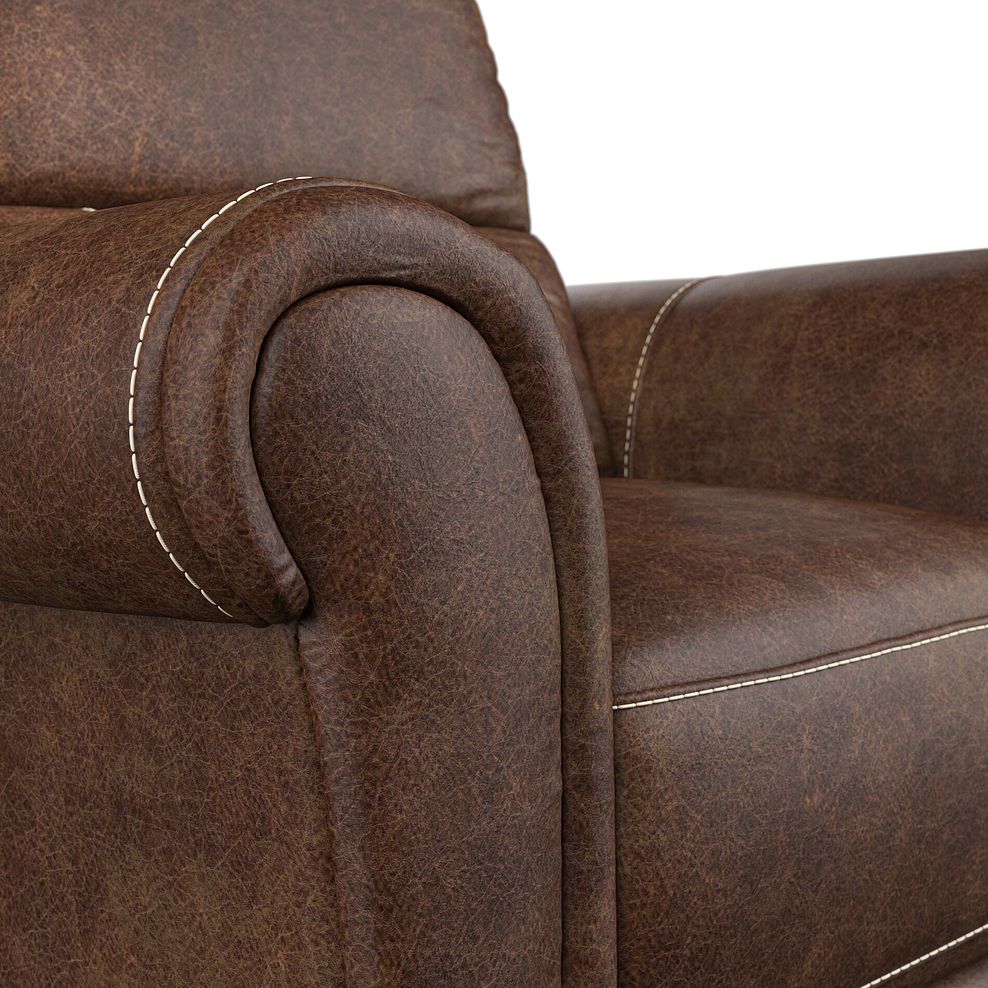 Colorado Electric Recliner Armchair in Ranch Dark Brown Fabric 9