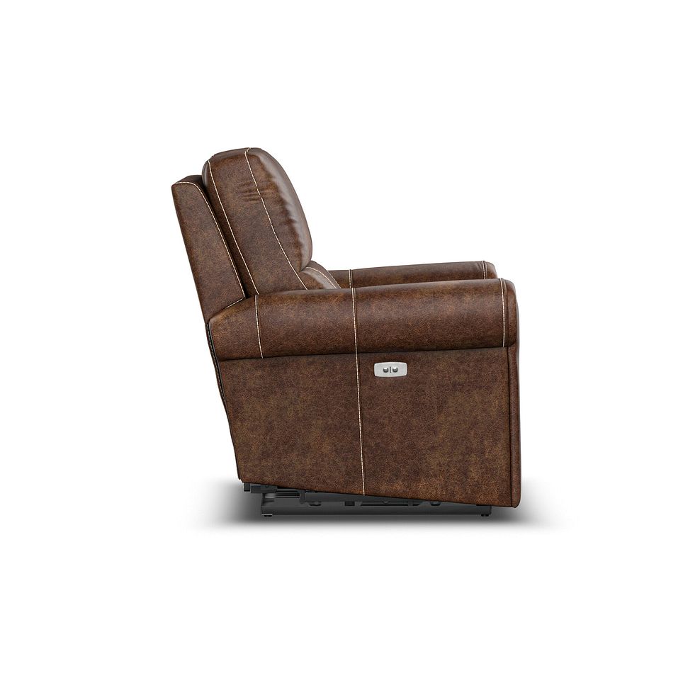 Colorado Electric Recliner Armchair in Ranch Dark Brown Fabric 6