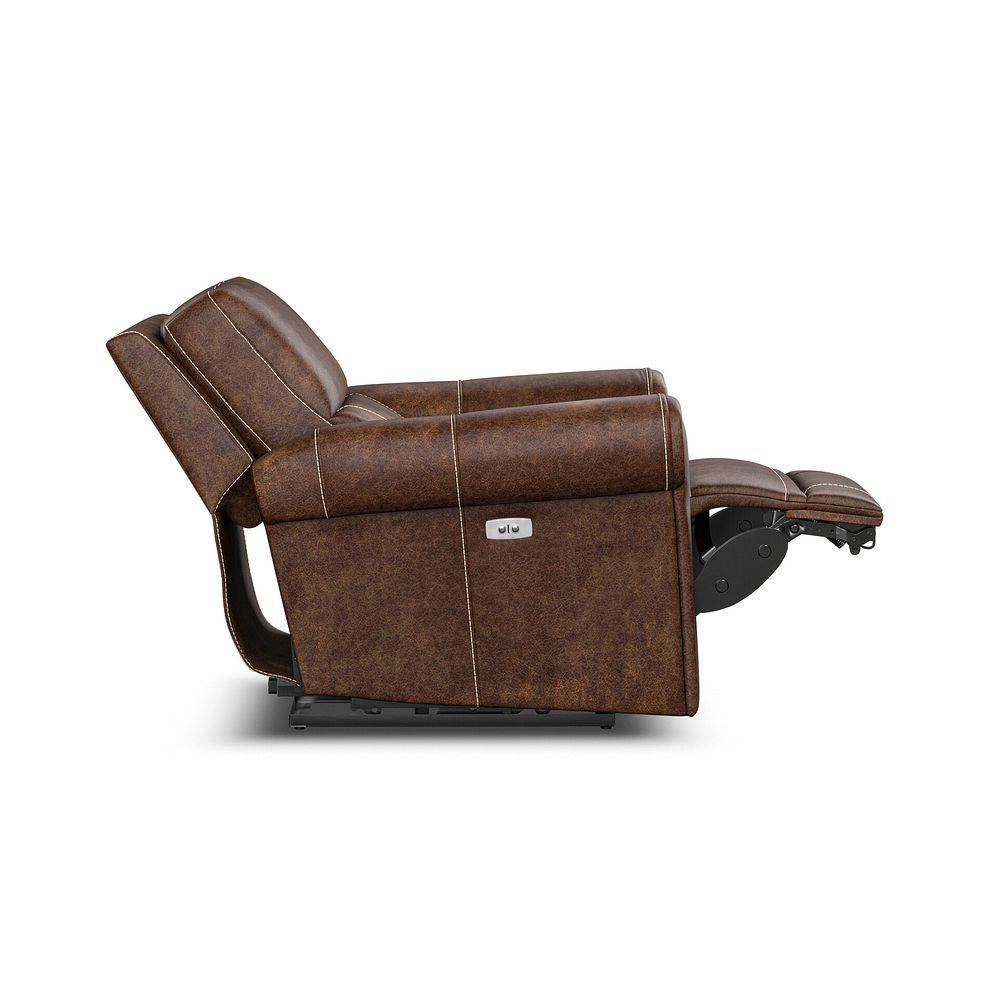 Colorado Electric Recliner Armchair in Ranch Dark Brown Fabric 7