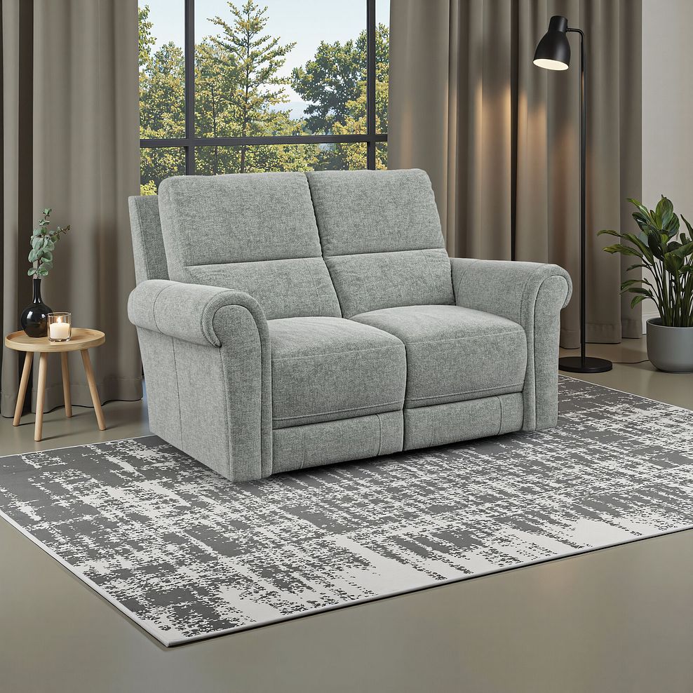 Colorado 2 Seater Sofa in Hopsack Platinum Fabric 1
