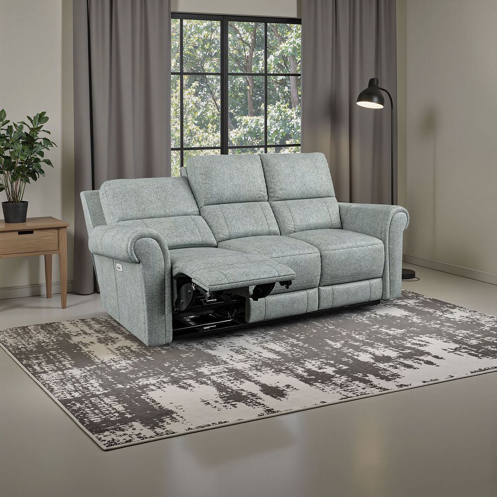 Colorado 3 Seater Electric Recliner in Santos Steel Fabric 1