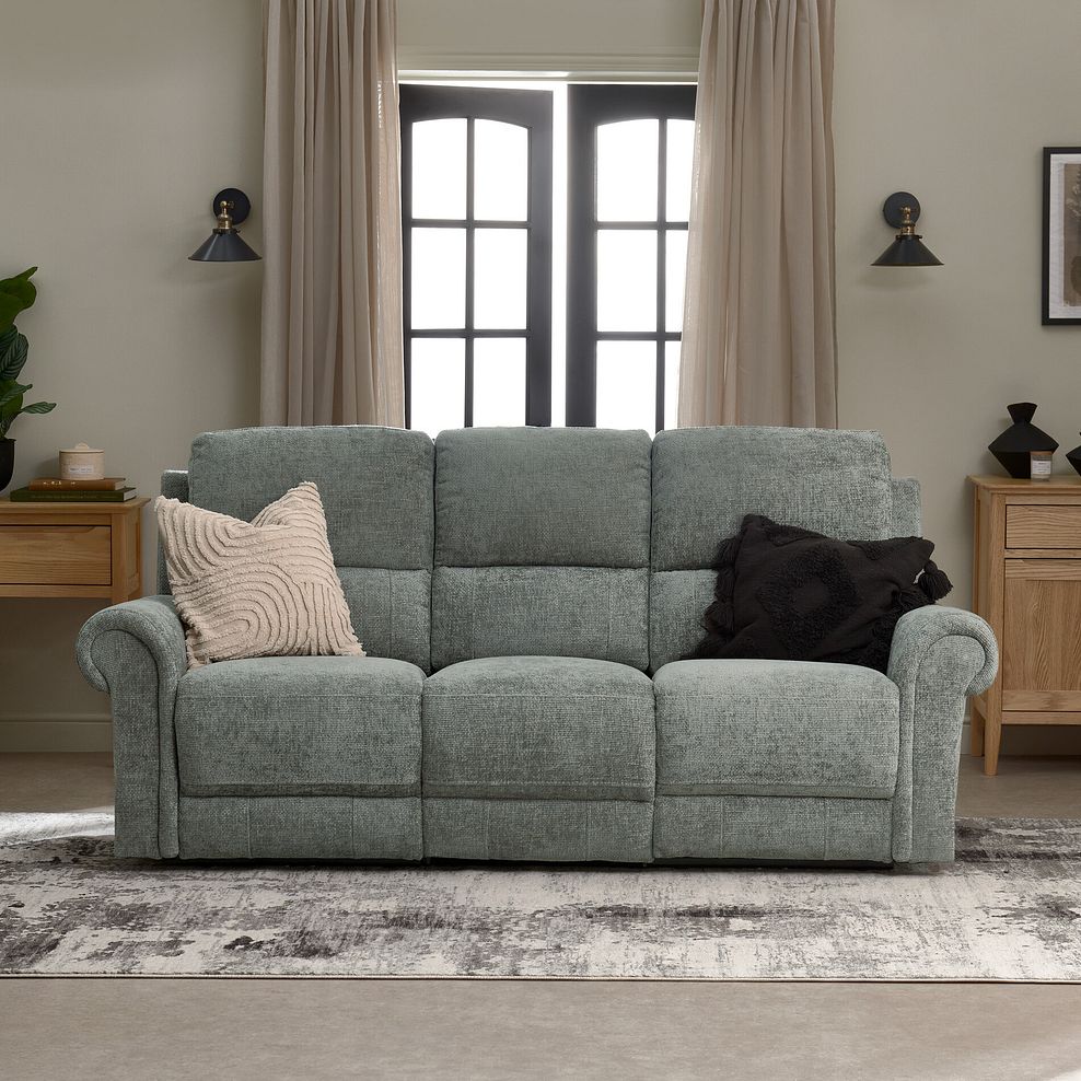 Colorado 3 Seater Sofa in Hopsack Platinum Fabric 1