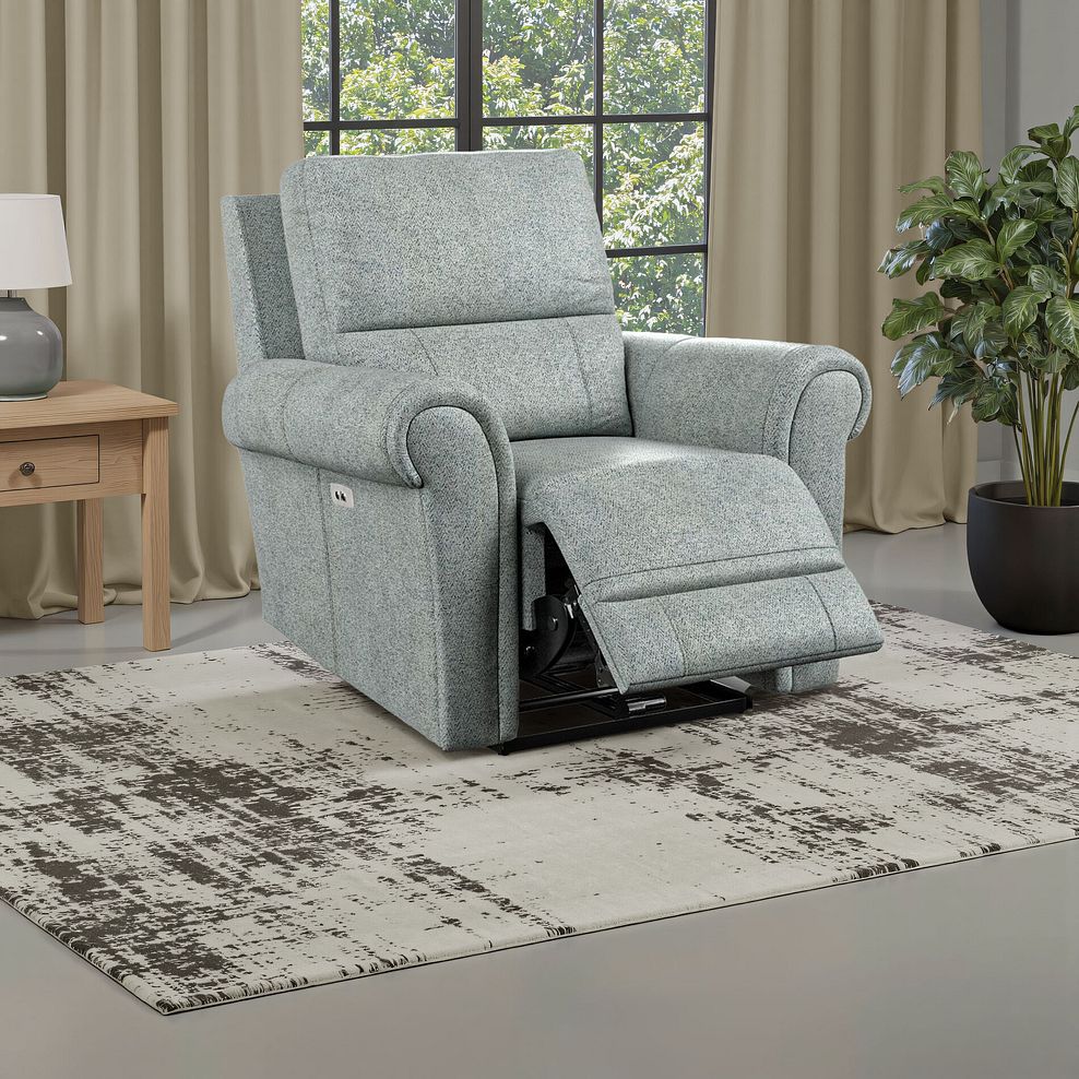 Colorado Electric Recliner Armchair in Santos Steel Fabric 1