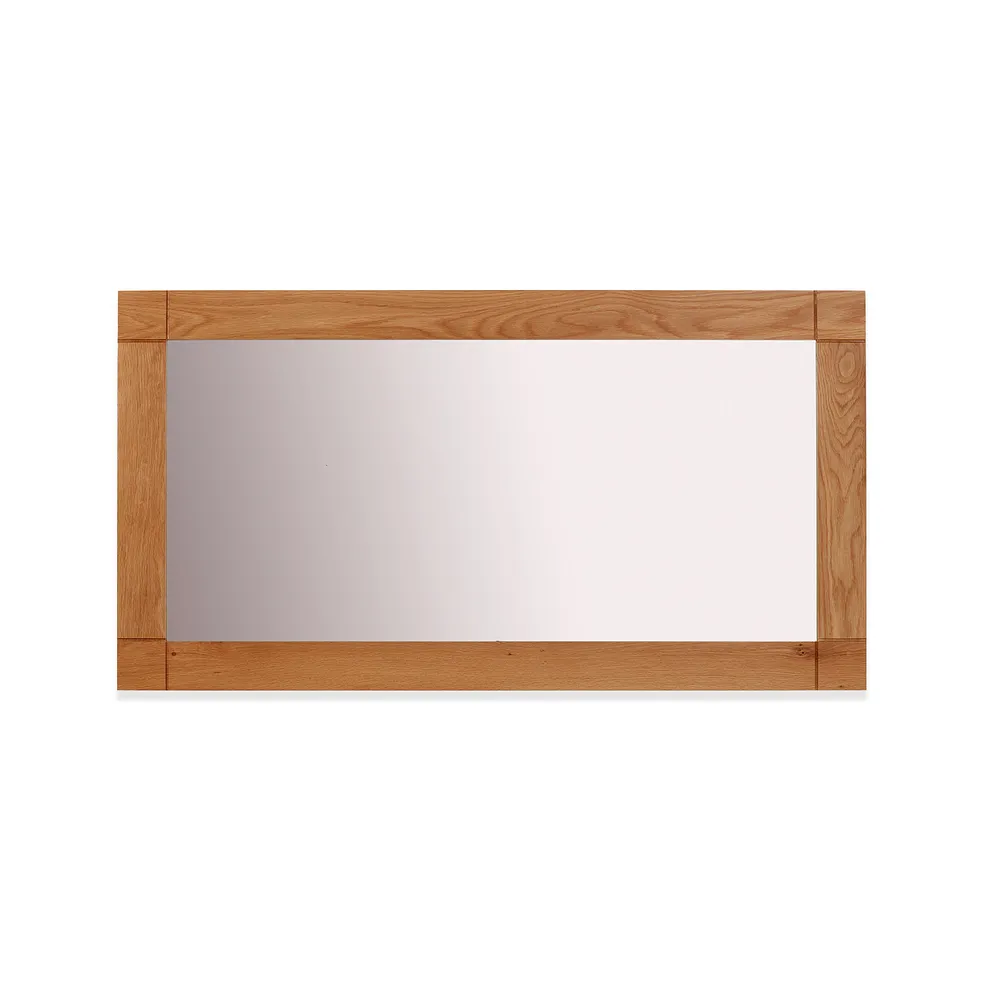 Contemporary Natural Solid Oak 1500mm x 800mm Wall Mirror 2