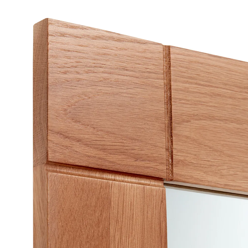 Contemporary Natural Solid Oak 1800mm x 600mm Wall Mirror 4