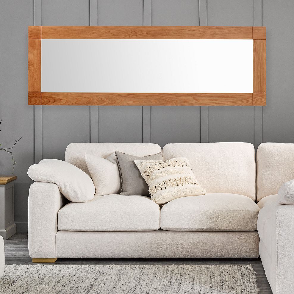 Contemporary Natural Solid Oak 1800mm x 600mm Wall Mirror 1