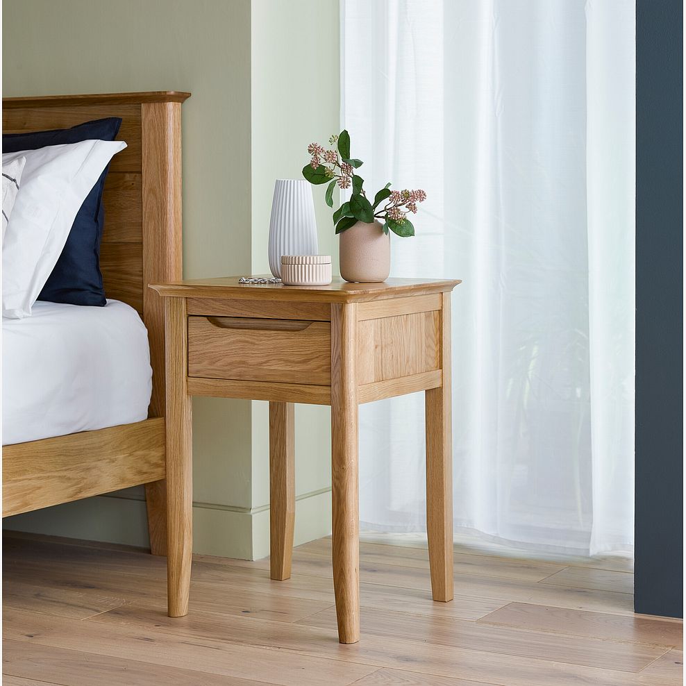 Copenhagen Natural Solid Oak 1 Drawer Bedside Table 1