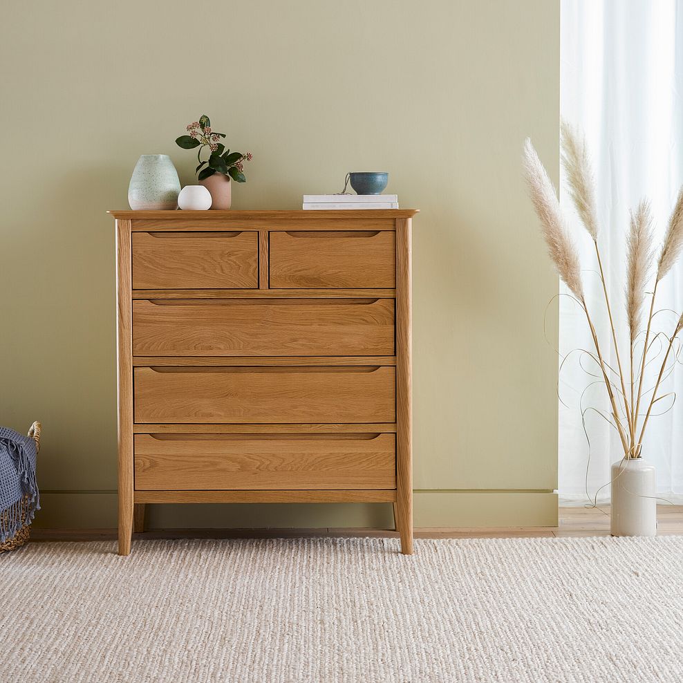 Copenhagen Natural Solid Oak 2+3 Chest of Drawers 1