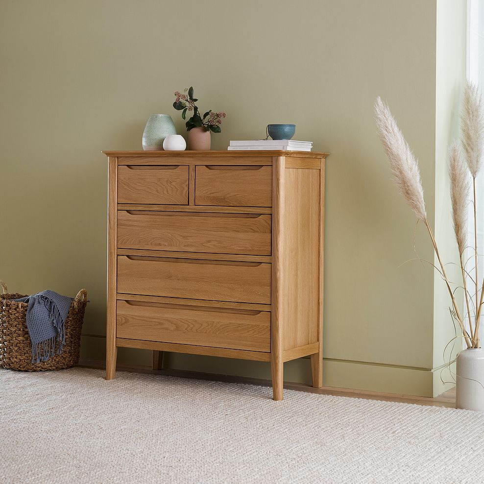Copenhagen Natural Solid Oak 2+3 Chest of Drawers 2