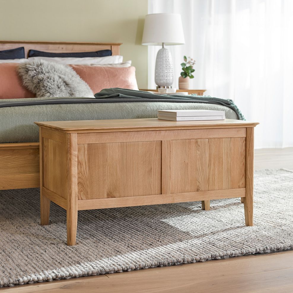 Copenhagen Natural Solid Oak Blanket Box 2