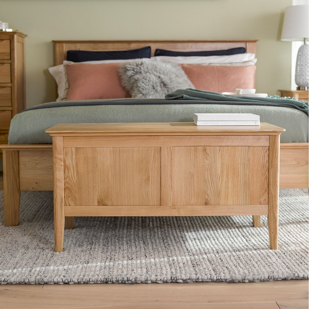 Copenhagen Natural Solid Oak Blanket Box 1