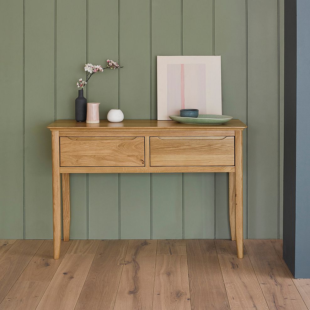 Copenhagen Natural Solid Oak Console Table 1