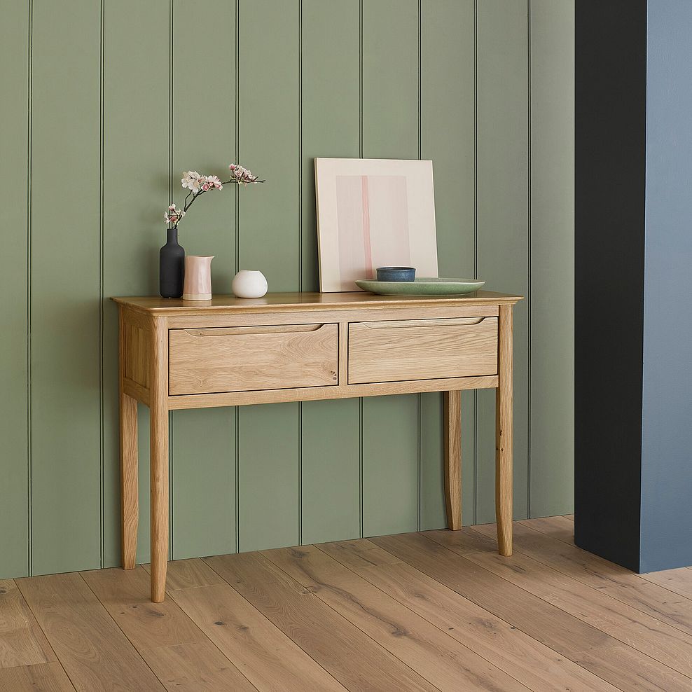 Copenhagen Natural Solid Oak Console Table 2