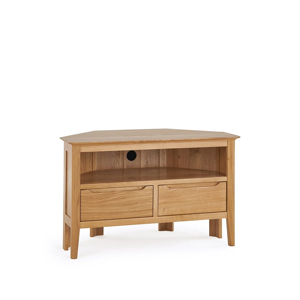 Copenhagen Natural Solid Oak Corner TV Unit 2