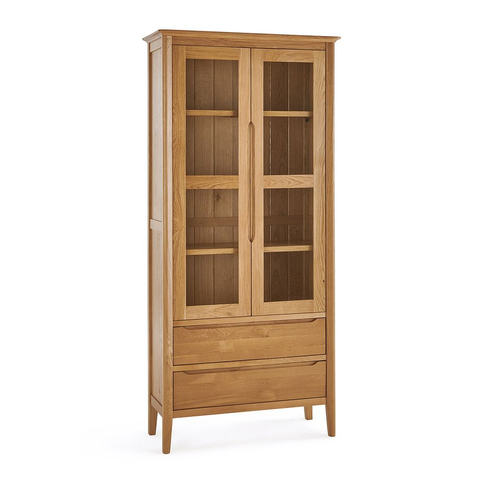 Copenhagen Natural Solid Oak Display Cabinet 1