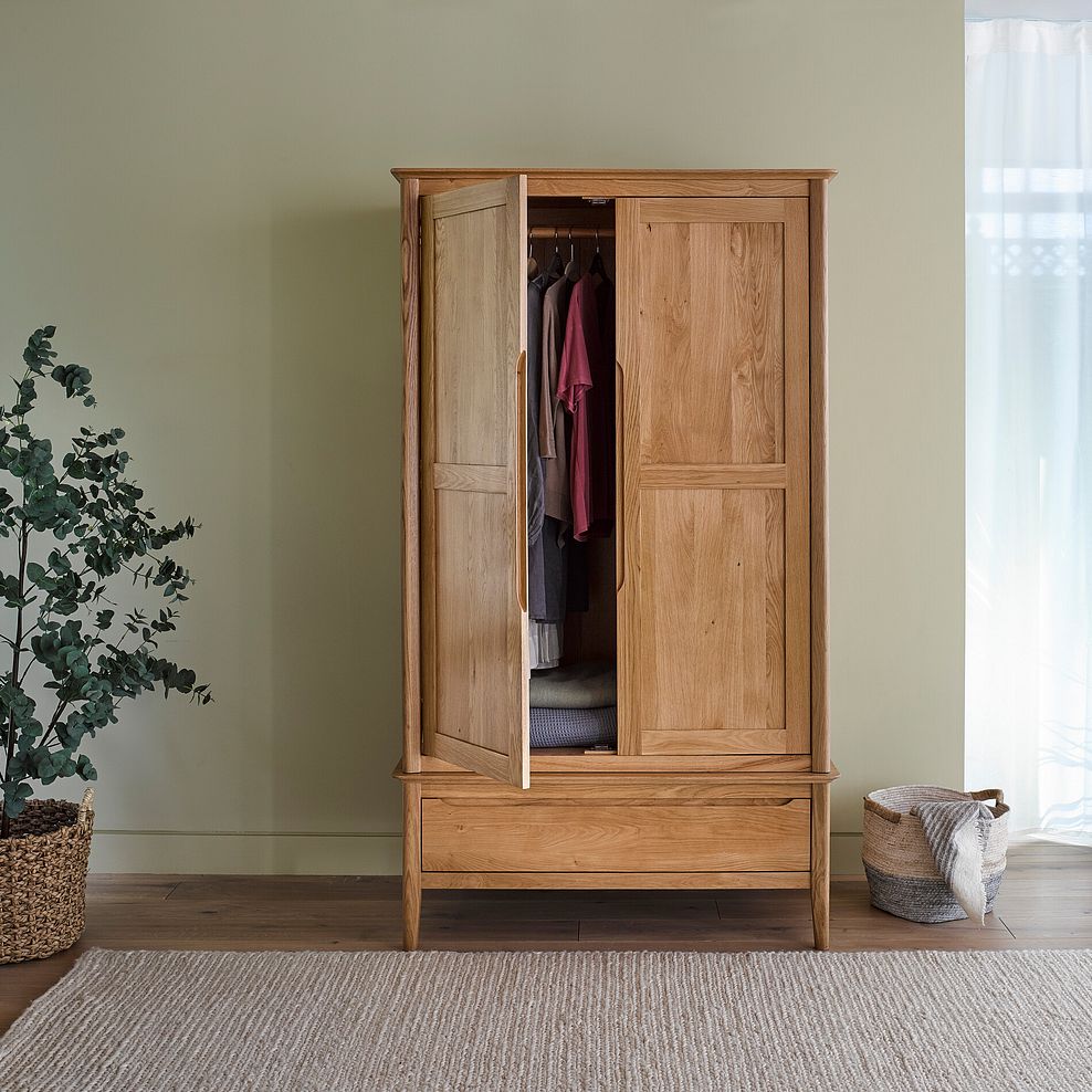 Copenhagen Natural Solid Oak Double Wardrobe 1