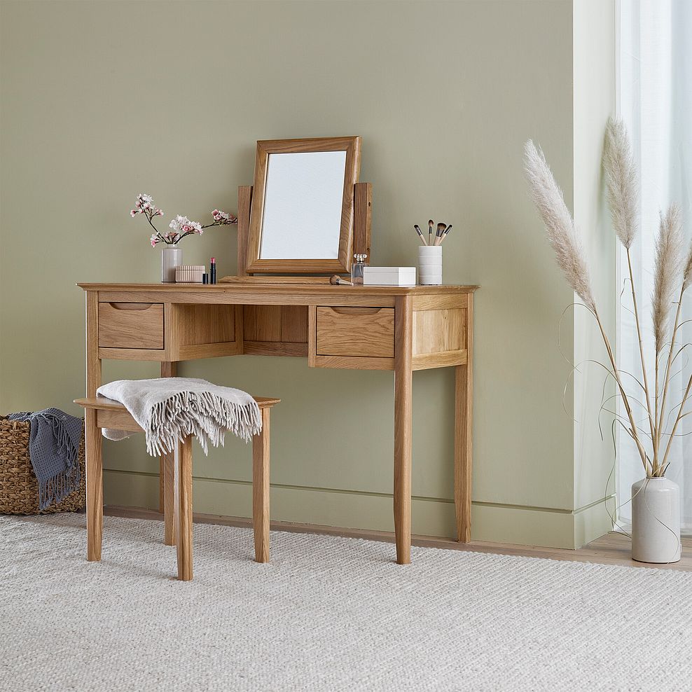 Copenhagen Natural Solid Oak Dressing Table Stool 2