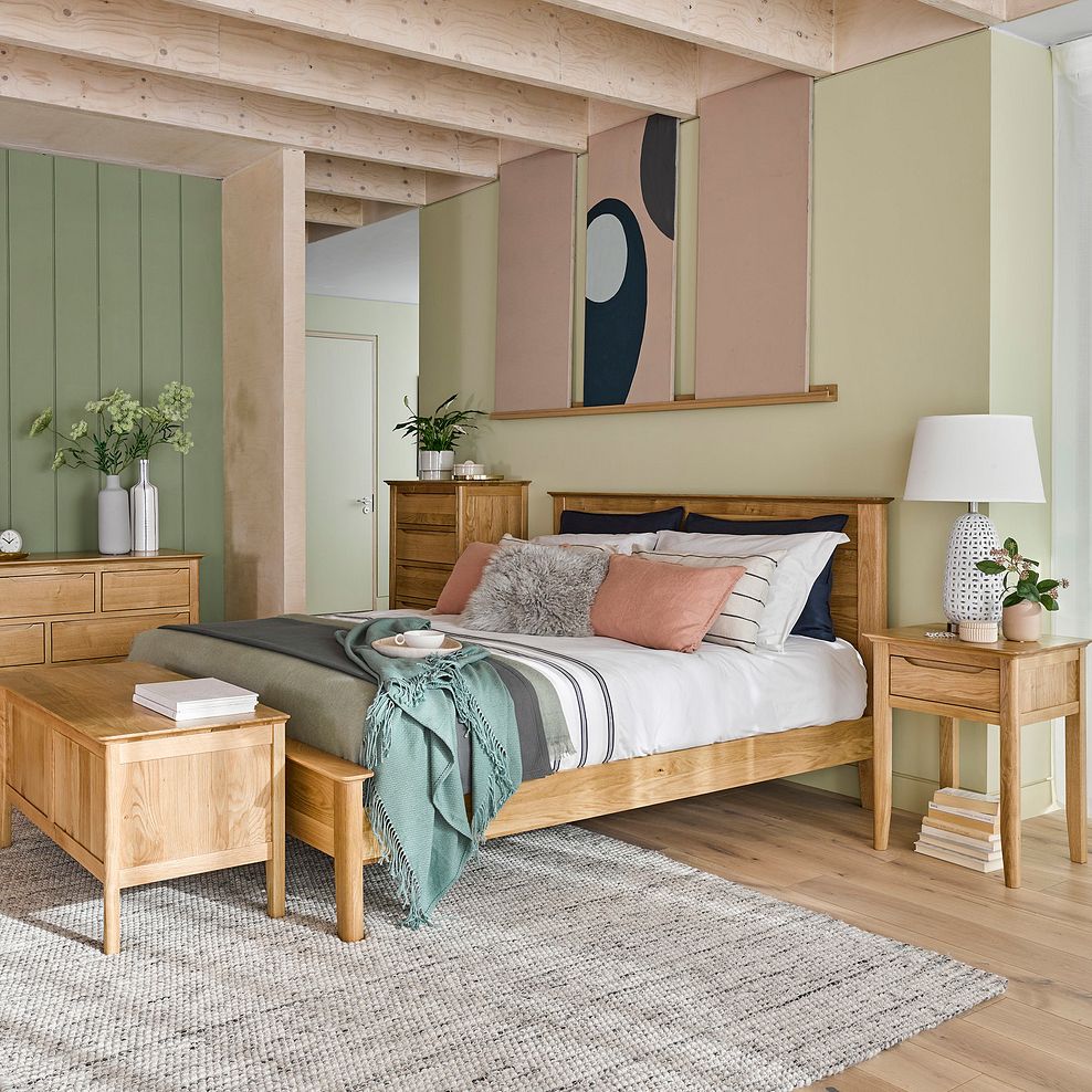 Copenhagen Natural Solid Oak King-Size Bed 1