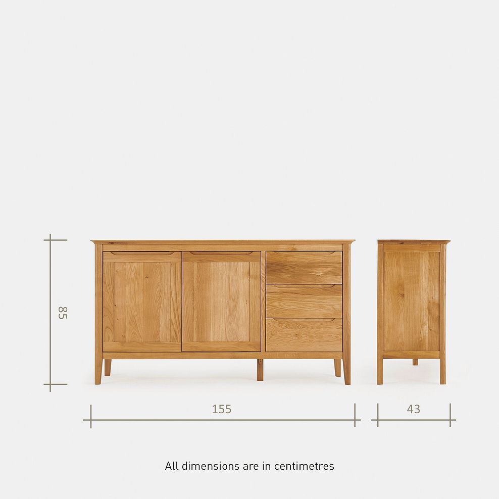 Copenhagen Natural Solid Oak Large Sideboard 9