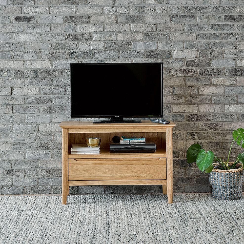 Copenhagen Natural Solid Oak Small TV Unit 1