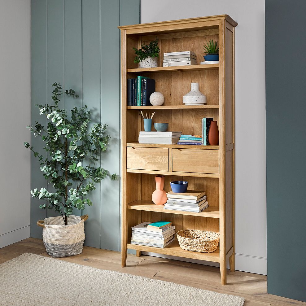 Copenhagen Natural Solid Oak Tall Bookcase 1