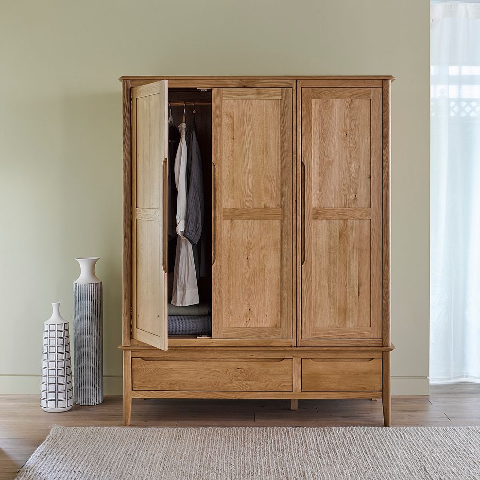 Copenhagen Natural Solid Oak Triple Wardrobe 1