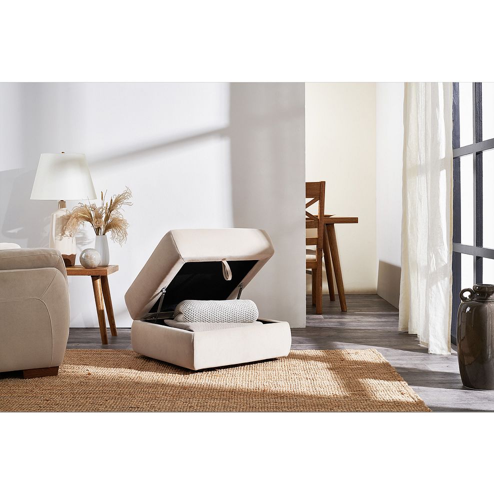 Cortesia Storage Footstool in Beige Fabric 1