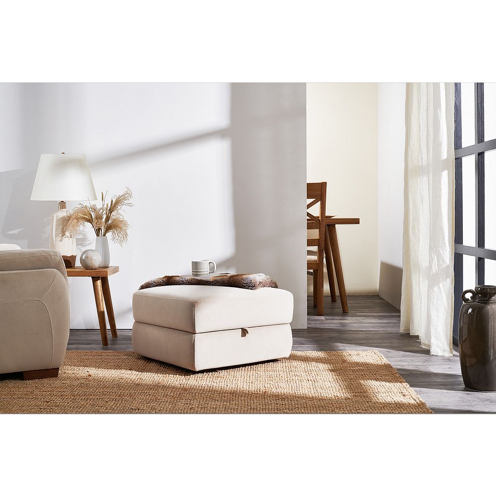 Cortesia Storage Footstool in Beige Fabric 2