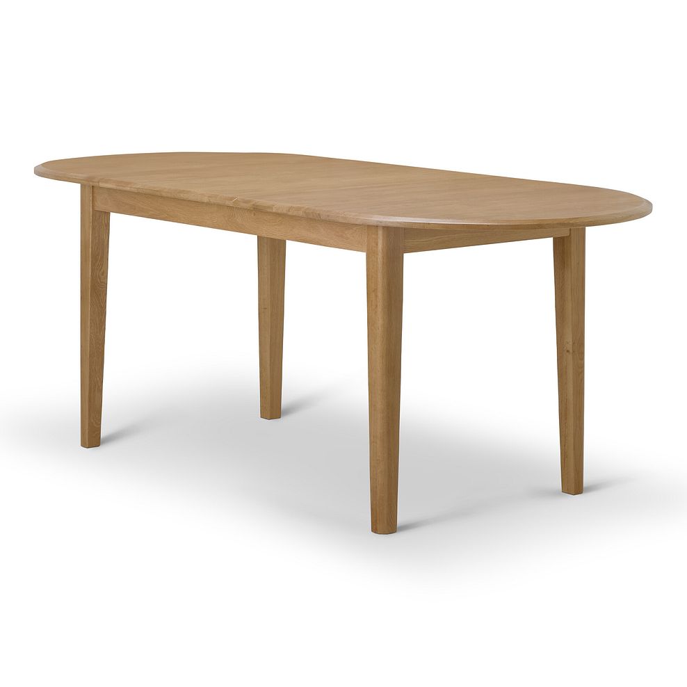 Corton Natural Extending Dining Table and 4 Linear Natural Oak Chair with Verona Cream Fabric 3