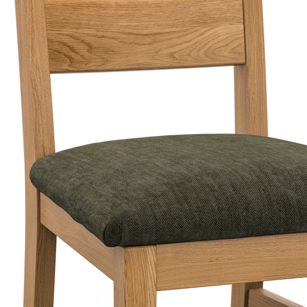 Corton Natural Extending Dining Table and 6 Linear Natural Oak Chair with Verona Green Fabric 7