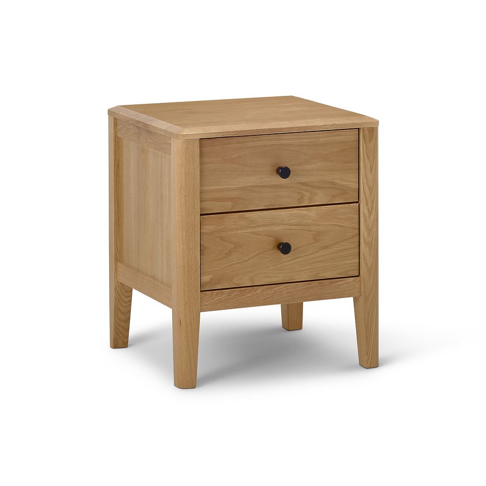 Corton Natural Oak 2 Drawer Bedside Table 3