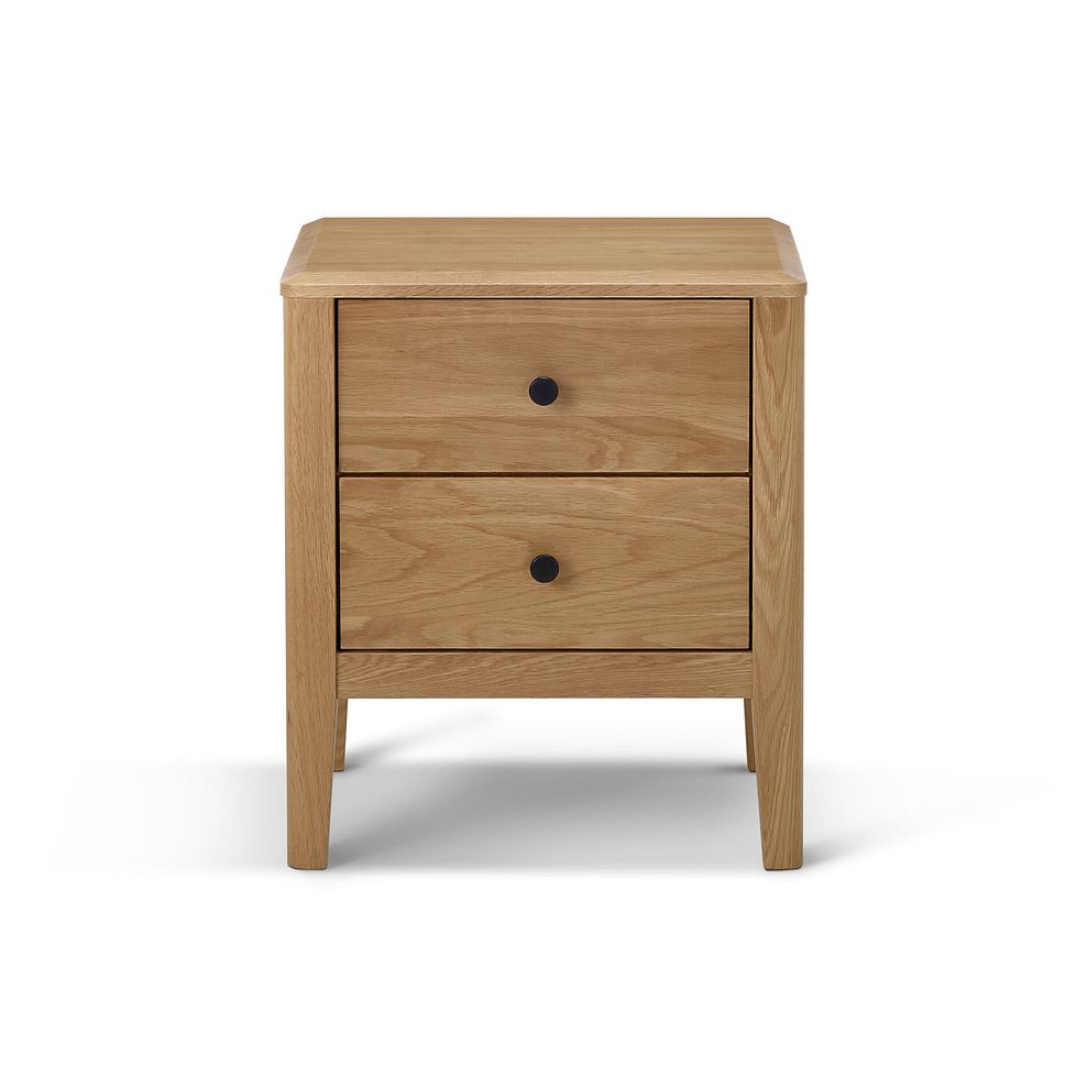 Corton Natural Oak 2 Drawer Bedside Table 4