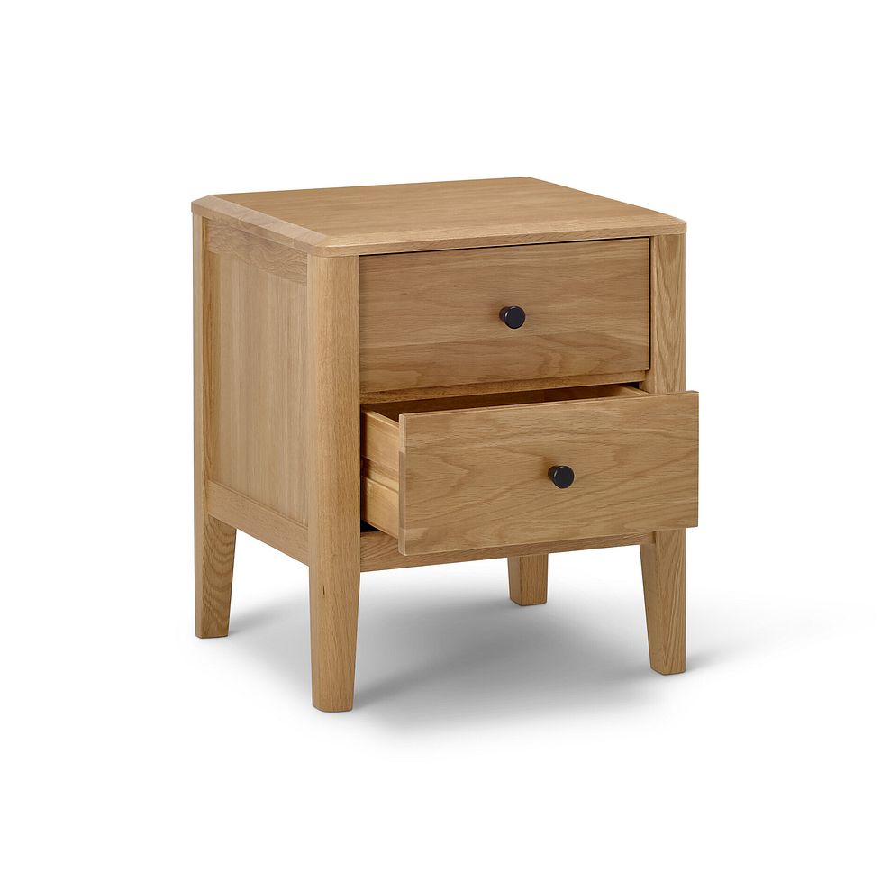 Corton Natural Oak 2 Drawer Bedside Table 5