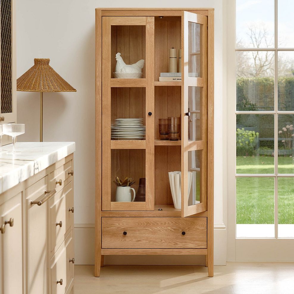 Corton Natural Oak Glazed Display Cabinet 3