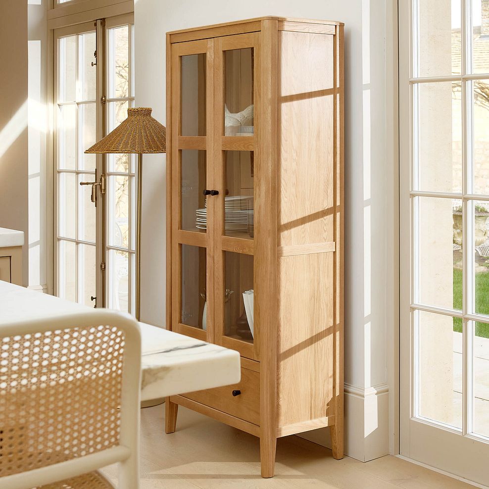 Corton Natural Oak Glazed Display Cabinet 4
