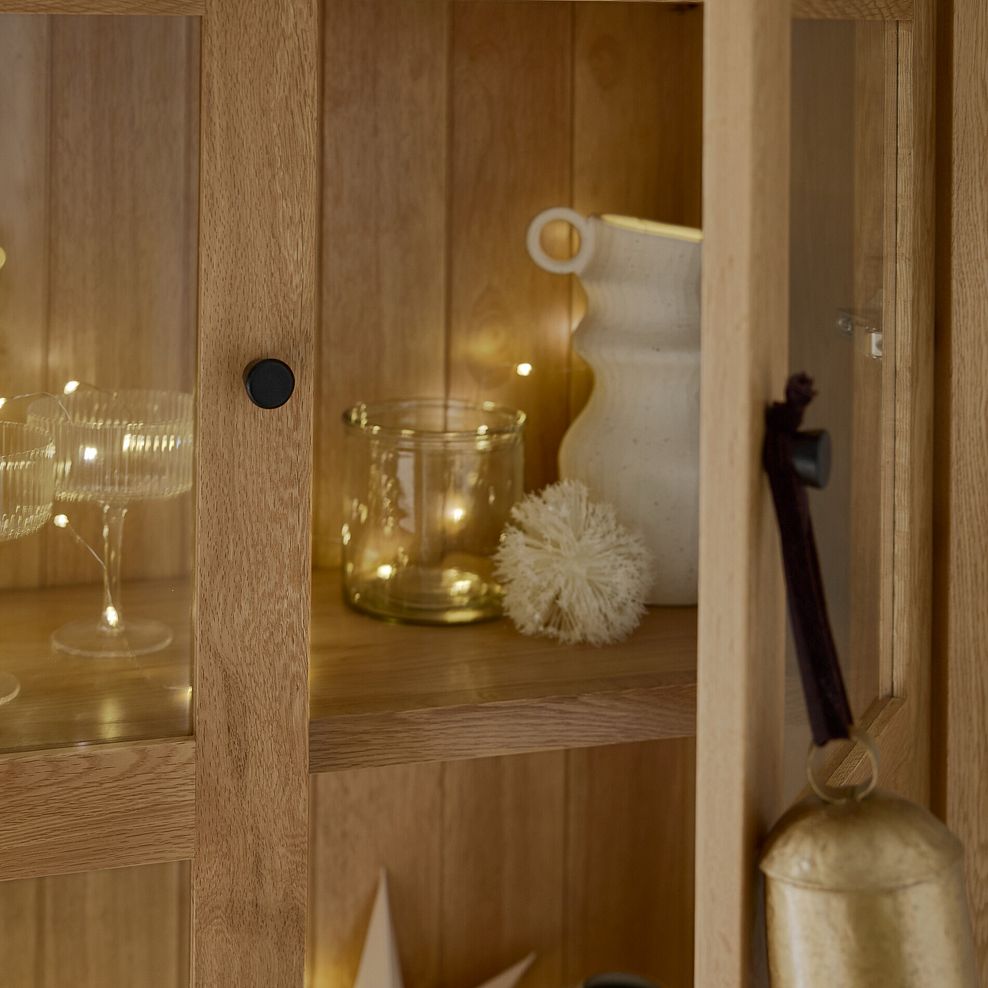 Corton Natural Oak Glazed Display Cabinet 3