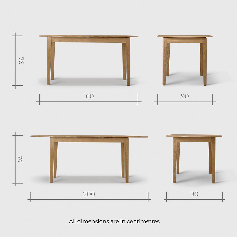 Corton Natural Oak Oval Extending Dining Table 160-200cm + 4 Kingham Natural Oak Spindle Chairs 13