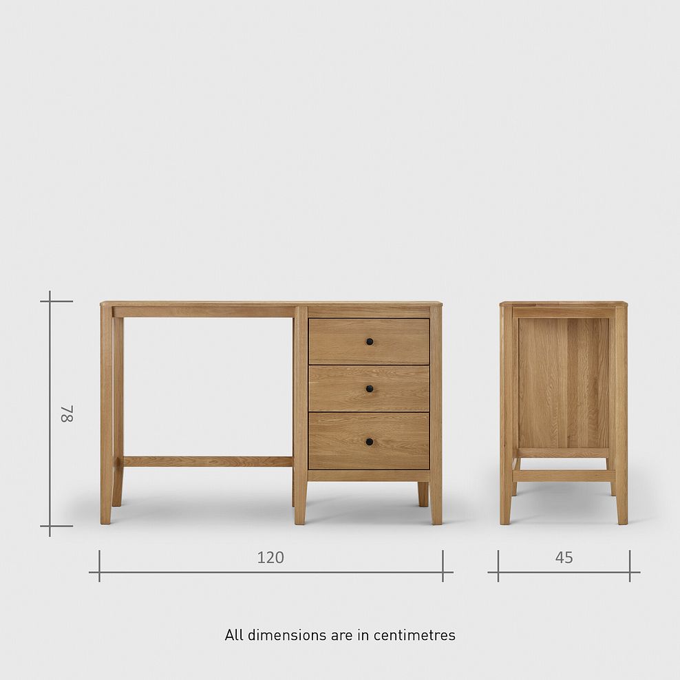Corton Natural Oak Single Pedestal Desk 13