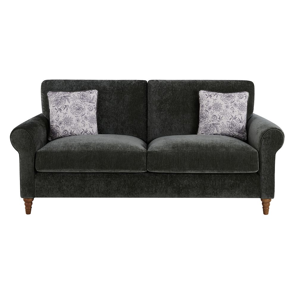 Bramble Country Style 3 Seater Sofa in Pellier Thyme with Carbon Scatters 3
