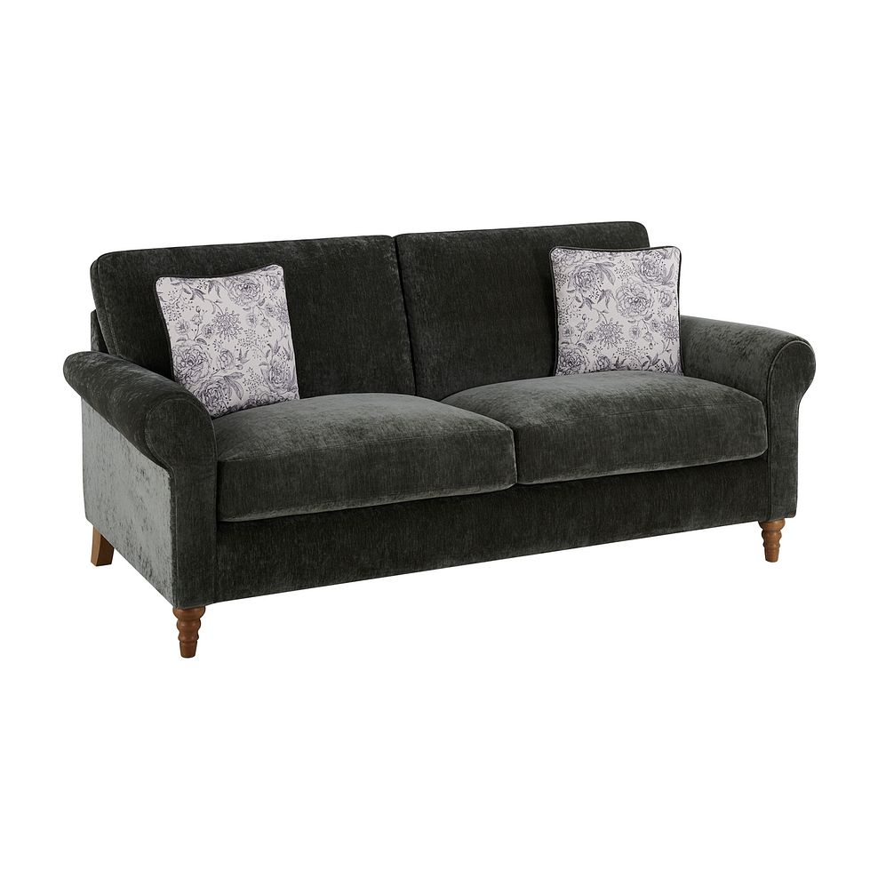 Bramble Country Style 3 Seater Sofa in Pellier Thyme with Carbon Scatters 3