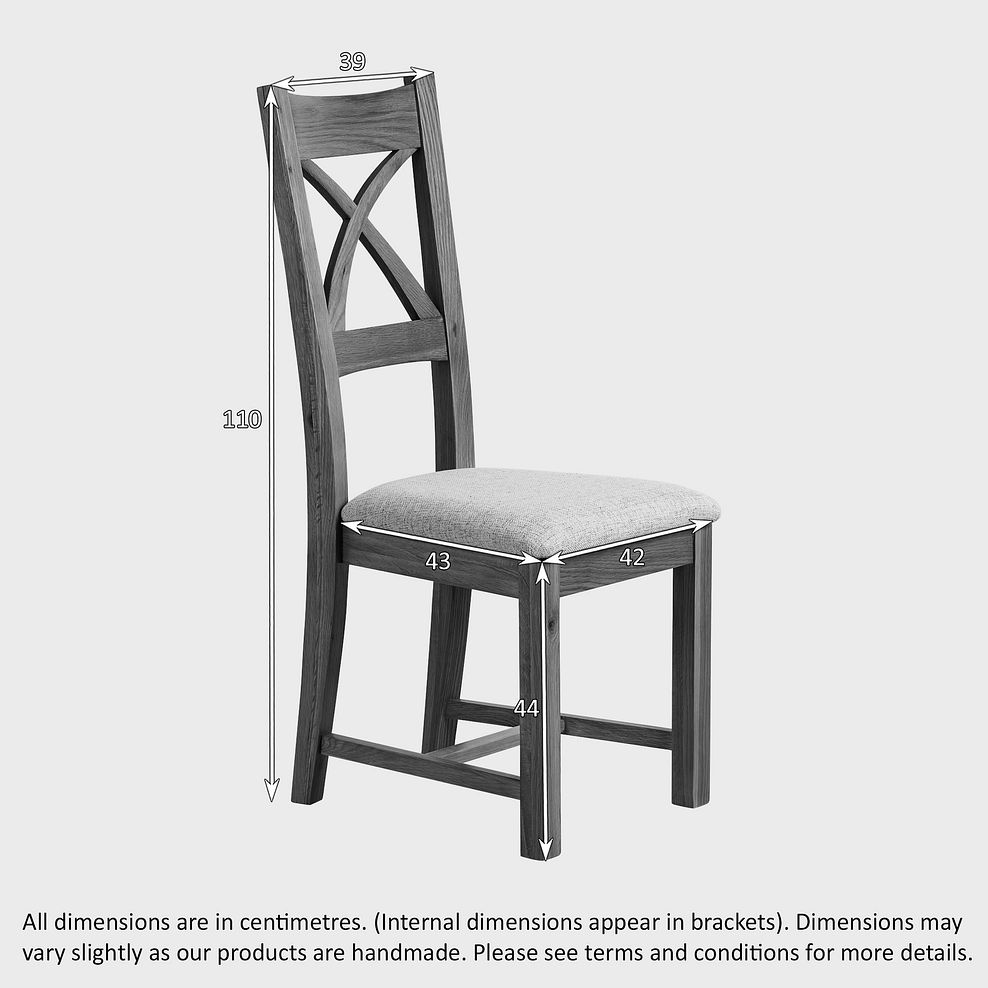 Cross Back Natural Solid Oak Chair with Shiraz Velvet Seat Thumbnail 3