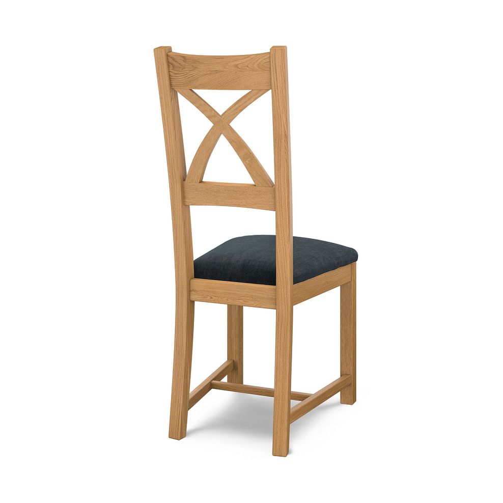 Cross Back Natural Solid Oak Chair with Verona Charcoal Fabric Seat 4