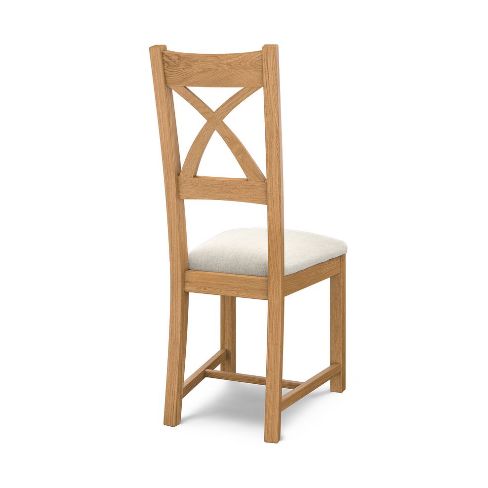 Cross Back Natural Solid Oak Chair with Verona Cream Fabric Seat 4