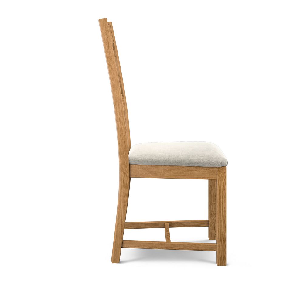 Cross Back Natural Solid Oak Chair with Verona Cream Fabric Seat 3