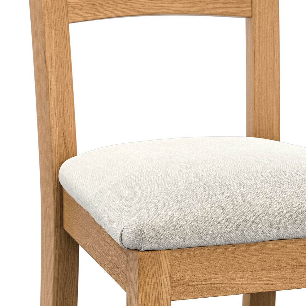 Cross Back Natural Solid Oak Chair with Verona Cream Fabric Seat 5